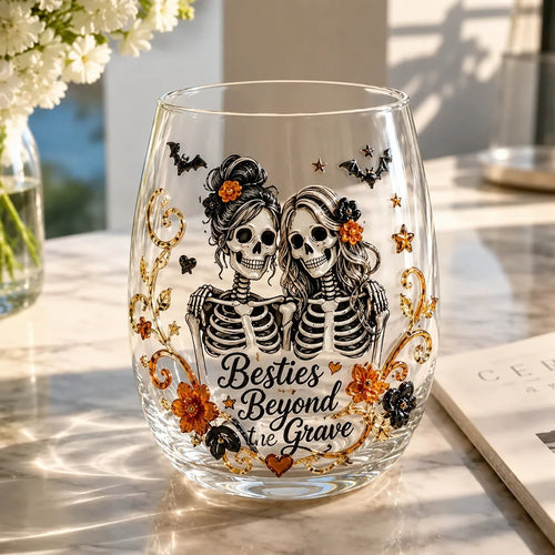 🎃Best Friend Skeleton Glass Cup