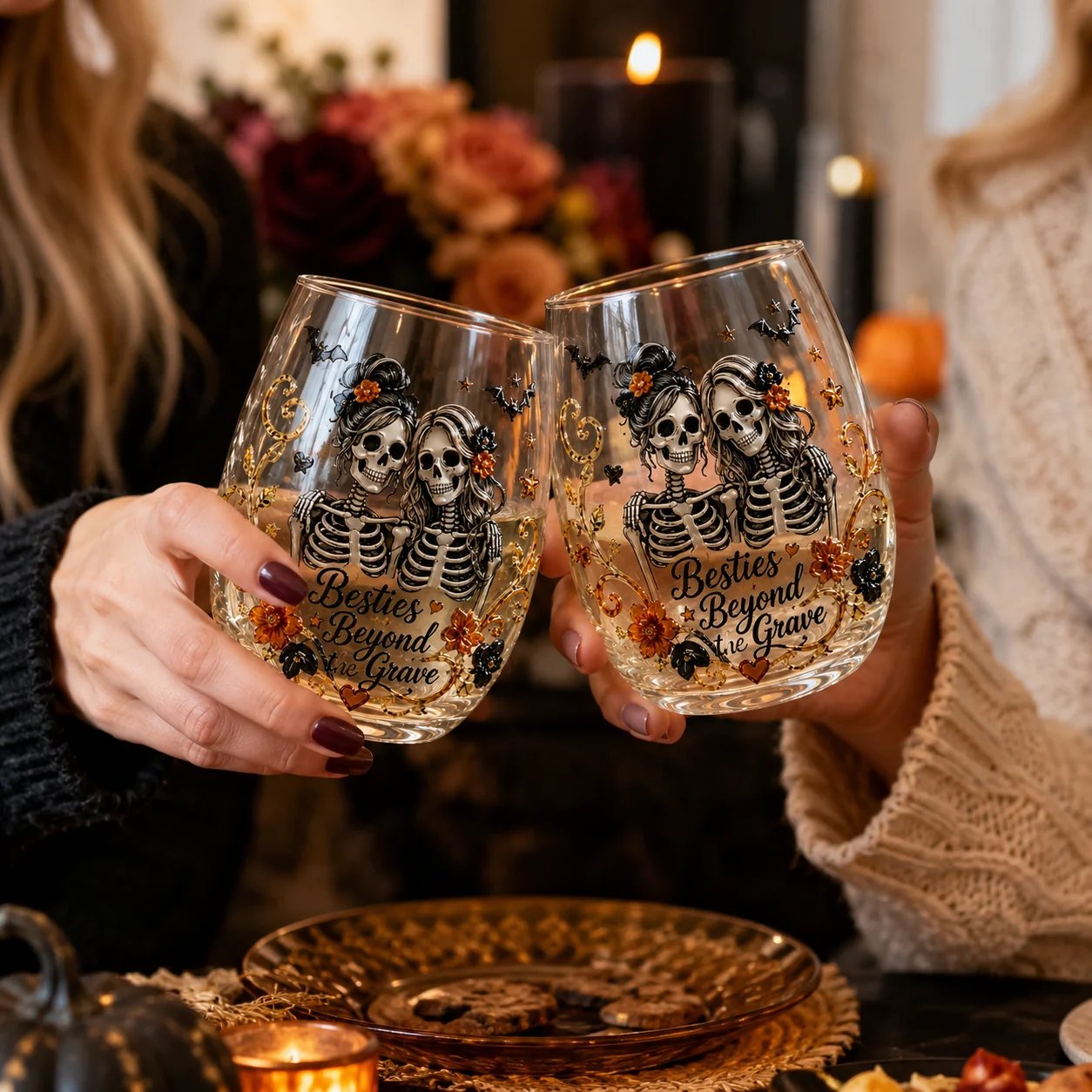🎃Best Friend Skeleton Glass Cup