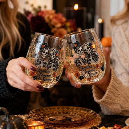 🎃Best Friend Skeleton Glass Cup