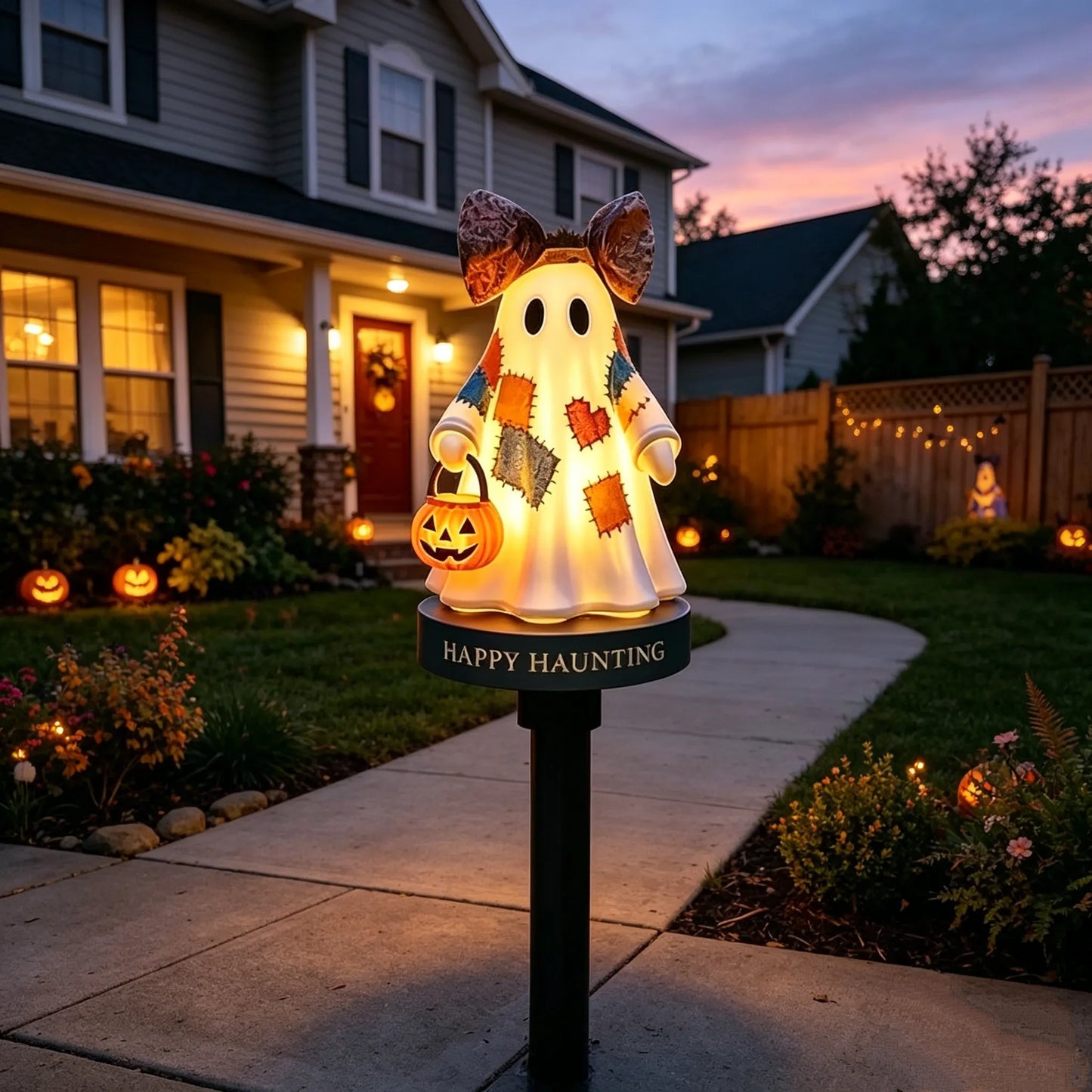 🔥🔥TODAY'S SPECIAL OFFER-50% OFF 🔥Lighted Vintage Patchwork Ghost Solar Garden Light