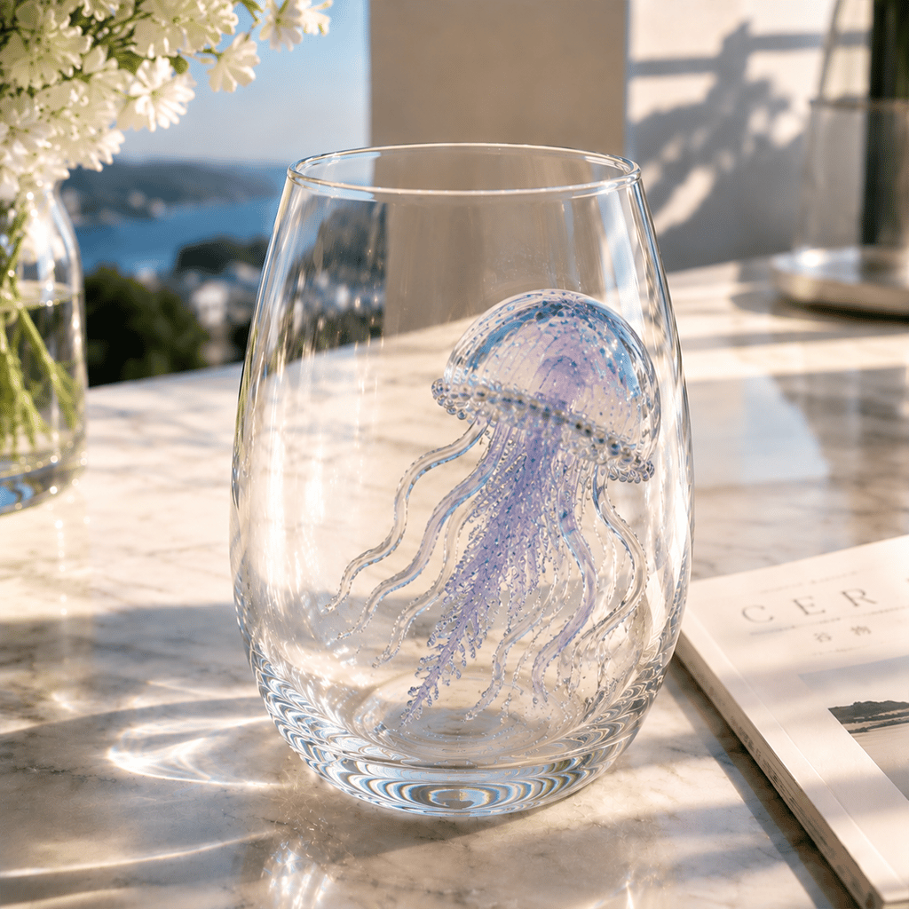 🥃🥃Artisanal Blue Ringed Octopus Glassware