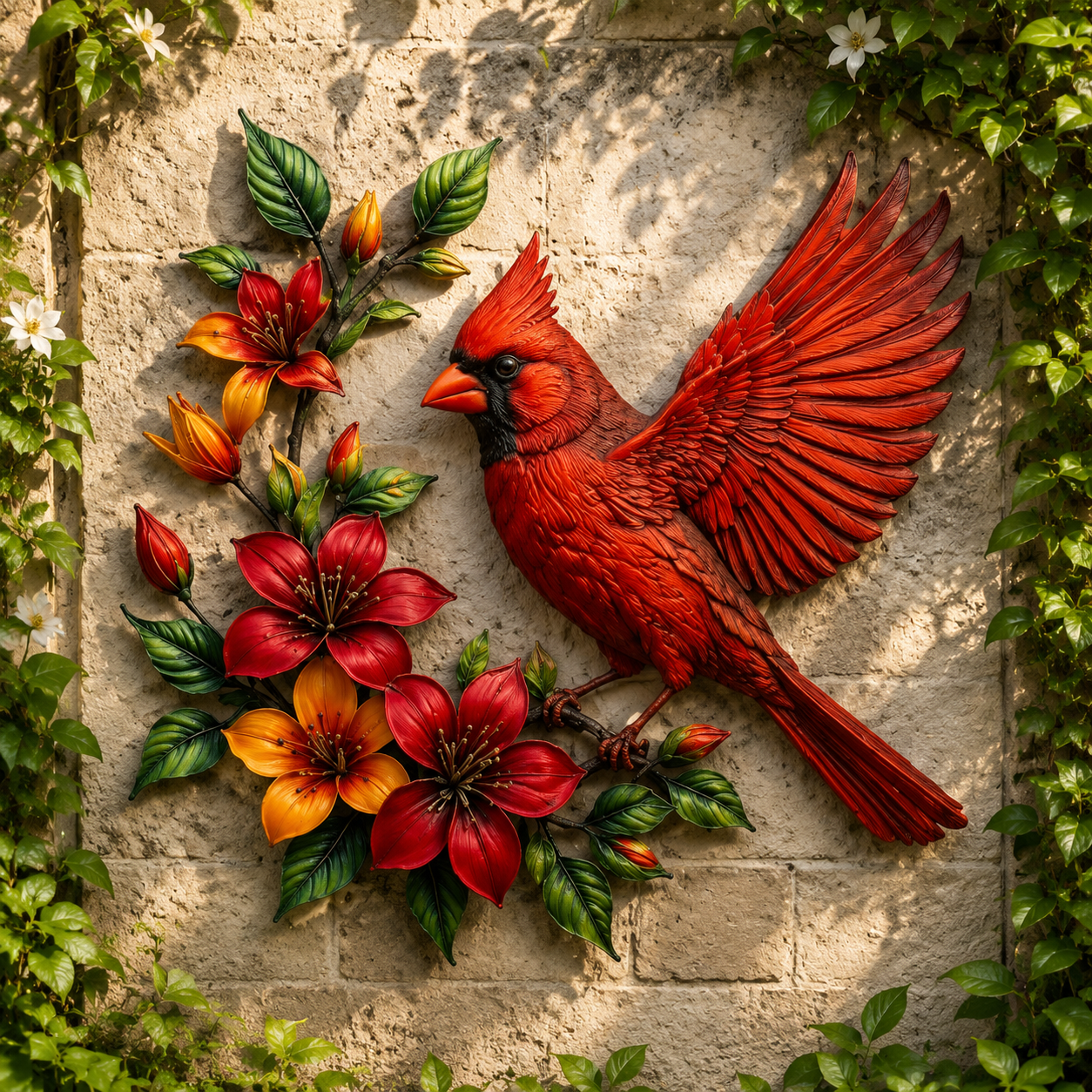 🔥🔥Summer Sale 49% OFF🔥Cardinal Bloom Metal Wall Art