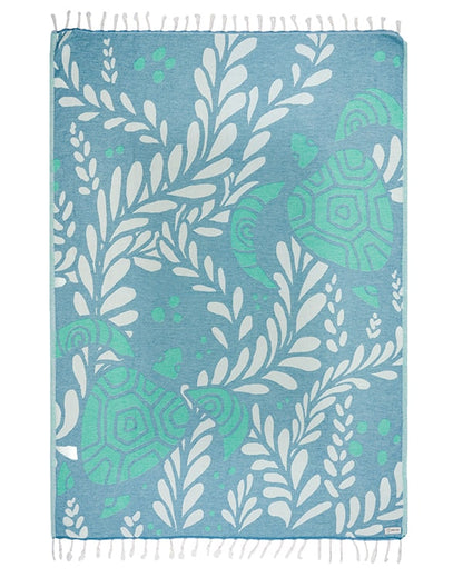 🏖️Daisy Turtle Turkish Cotton Beach Towel – Oversized Sand Resistant Quick Dry Towel