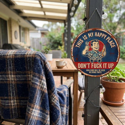 🔩🔩🔧"This Is My Happy Place" Metal Tin Sign