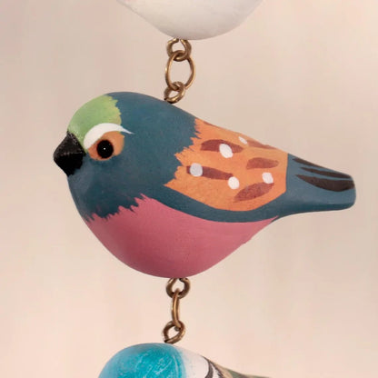 🐦🐦Rustic Hand Painted Bird Ornament, Handcrafted Wooden Colorful Birds🎁Buy 2 Free Shipping