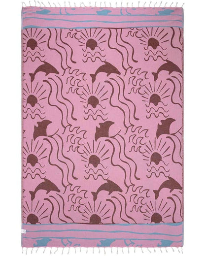 🏖️Daisy Turtle Turkish Cotton Beach Towel – Oversized Sand Resistant Quick Dry Towel