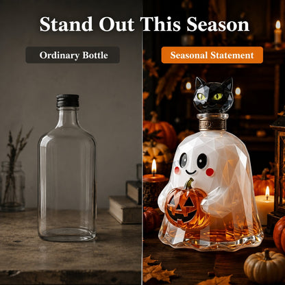 🔥🔥Last Day 50% OFF - Ghost Pumpkin Halloween Decanter 🎃 Spooky Glass Whiskey Bottle