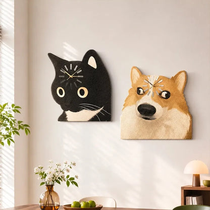 🎅 2026 Christmas Gift 50% Off--🐱 Loading Cat & Dog Wall Clock – Cute Animal Collection