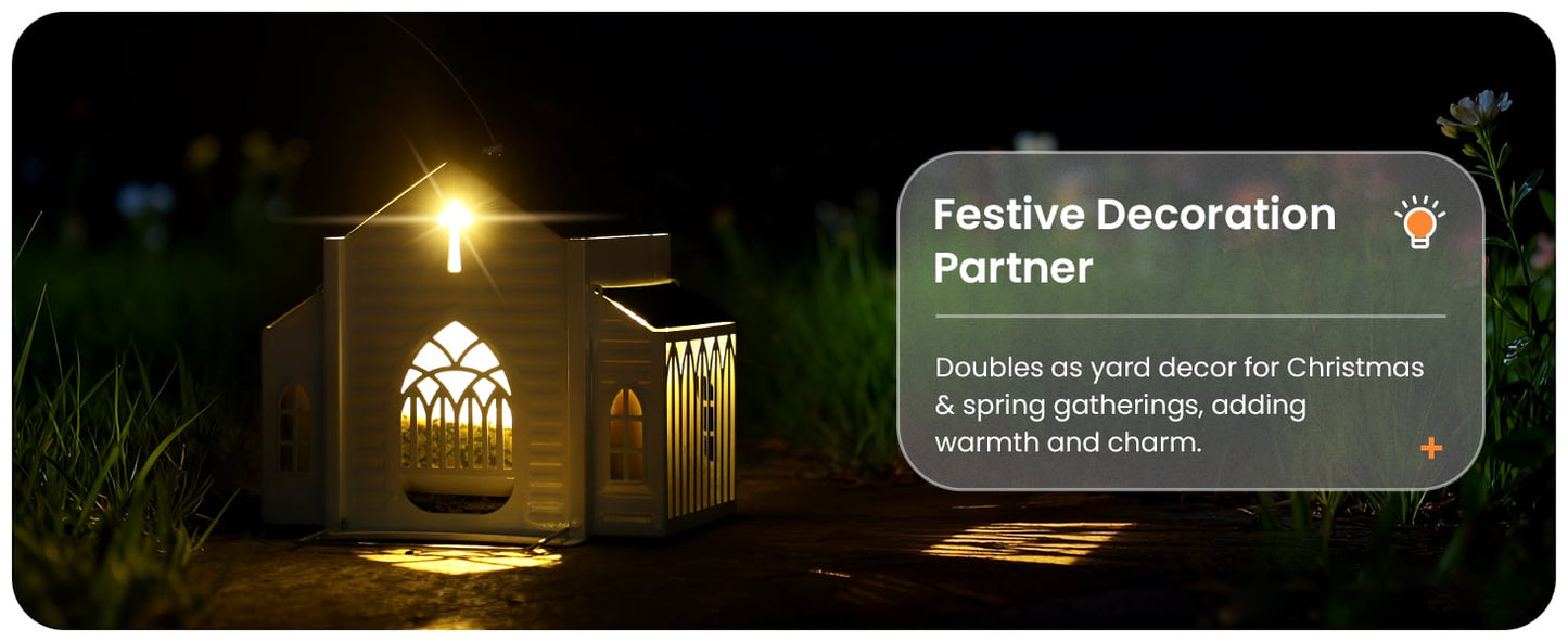✝️✝️Last Day 50% OFF-🔥Church-Shaped Metal Solar Bird Feeder🎁Buy 2 Free Shipping