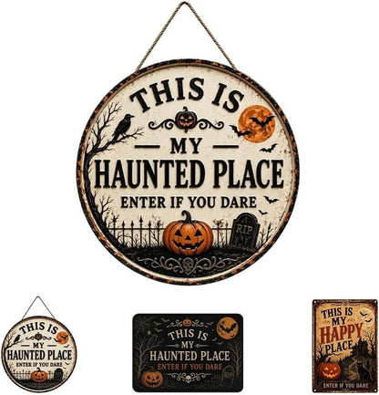 🎃🦇 Welcome to Your Haunted Haven: This Is My Haunted Place Halloween Door Sign