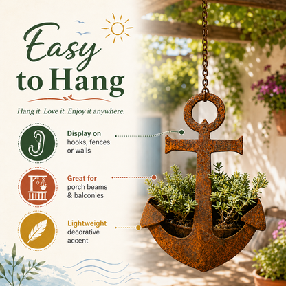 ⚓Rustic Anchor Hanging Planter
