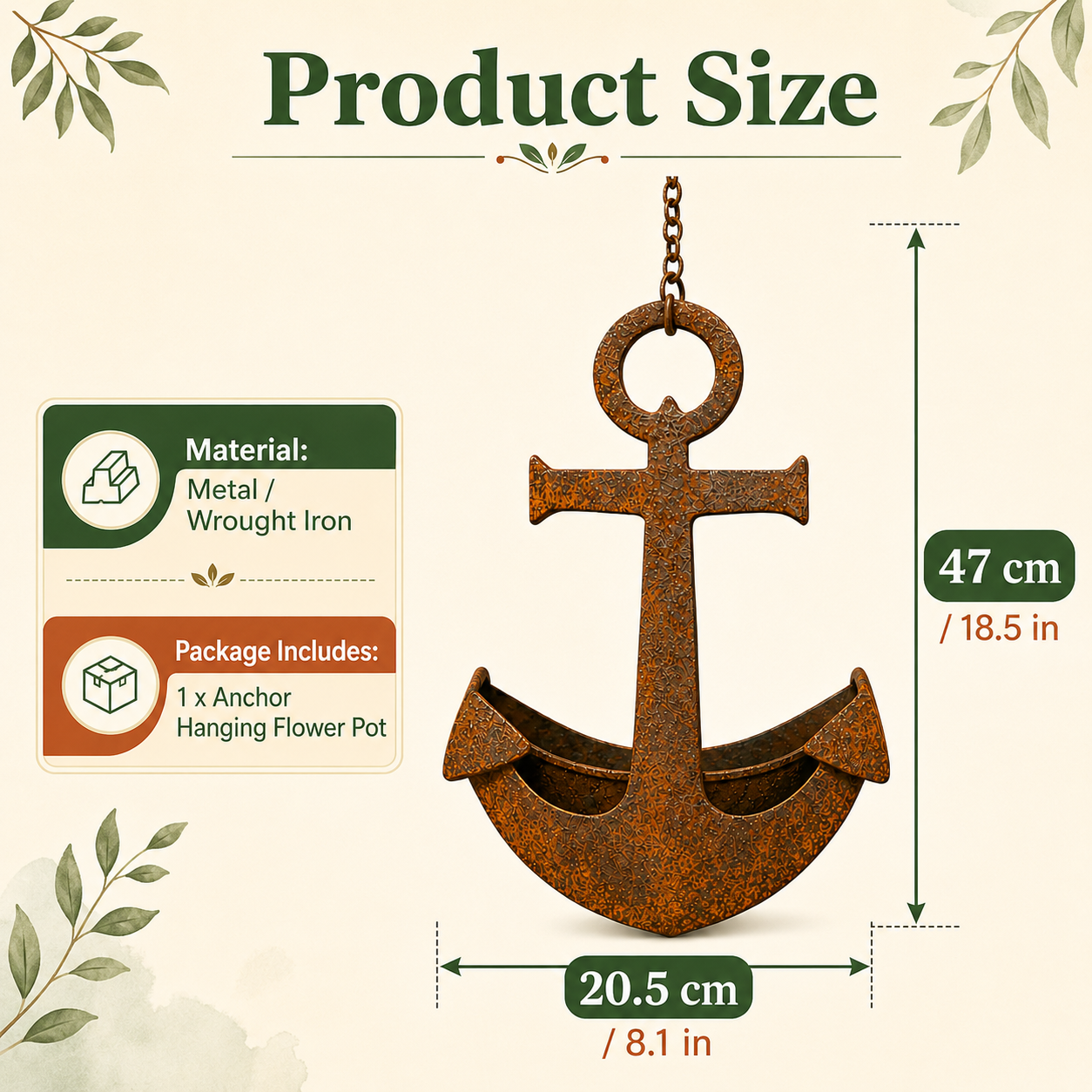 ⚓Rustic Anchor Hanging Planter