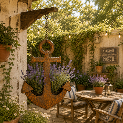 ⚓Rustic Anchor Hanging Planter
