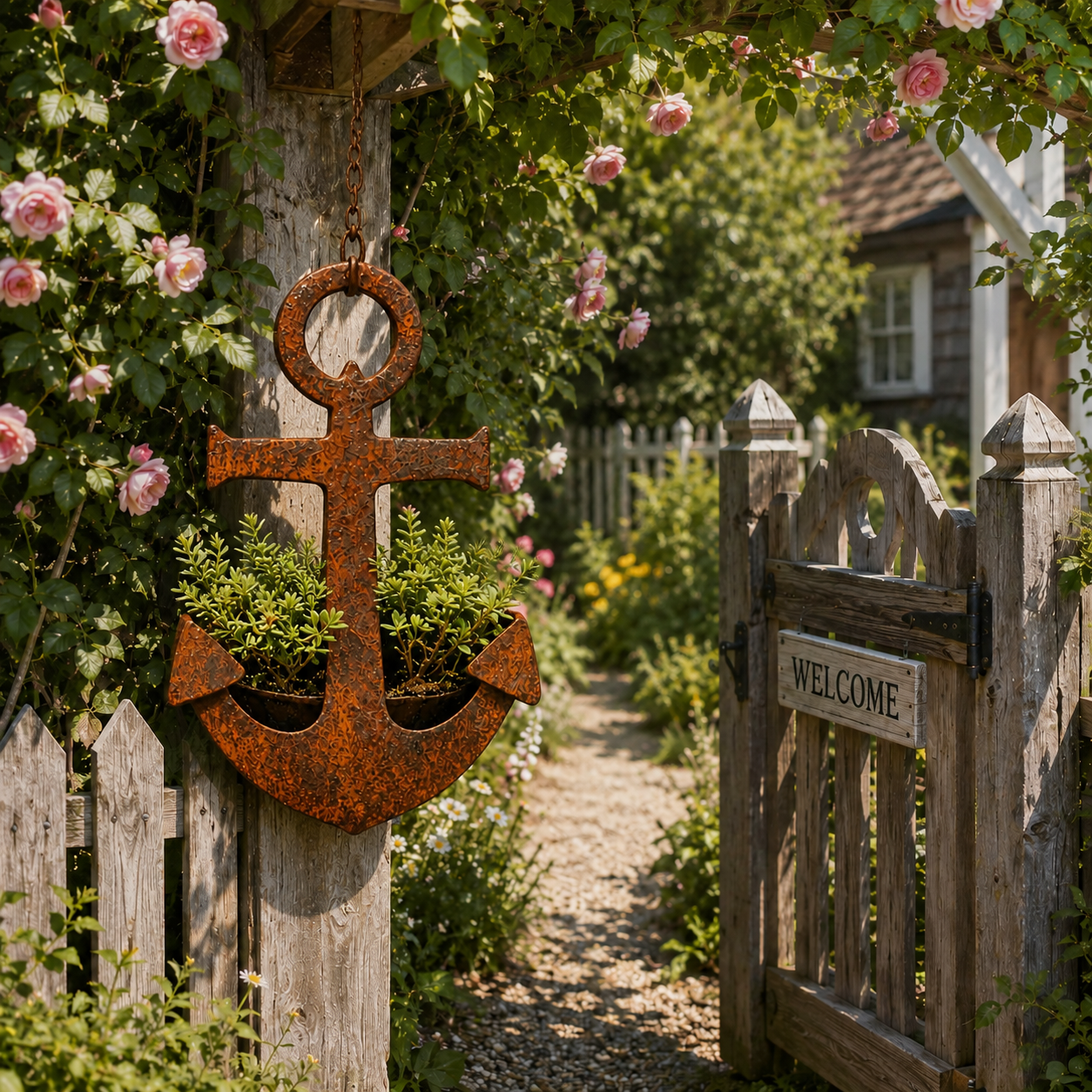 ⚓Rustic Anchor Hanging Planter