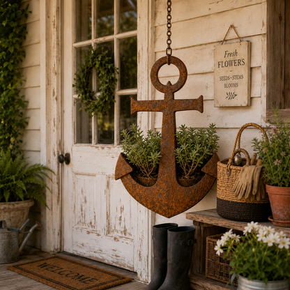 ⚓Rustic Anchor Hanging Planter