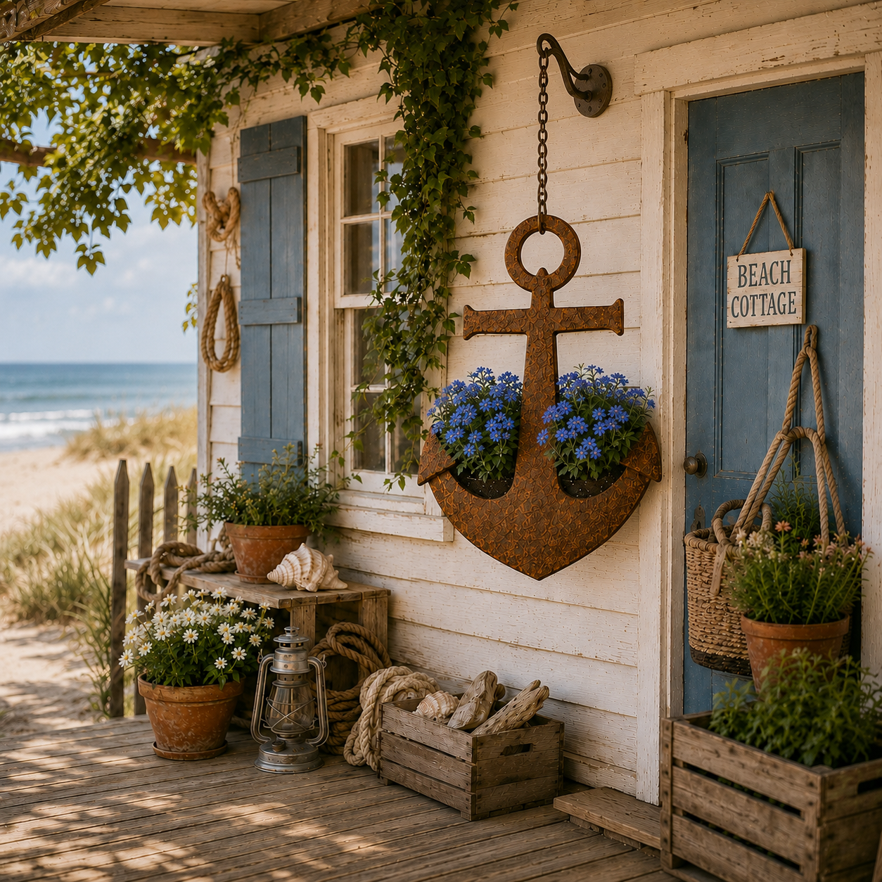 ⚓Rustic Anchor Hanging Planter