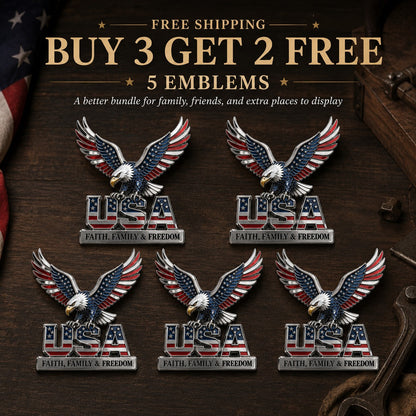 🦅🦅USA Faith, Family & Freedom Metal Emblem