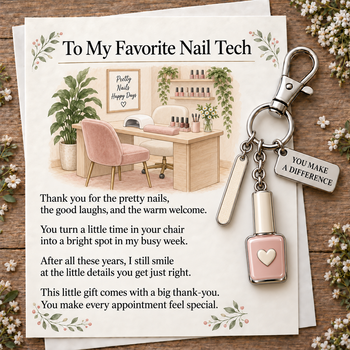 ✨ The "You Make a Difference" Appreciation Gift Set – Keychain & Greeting Card ✨