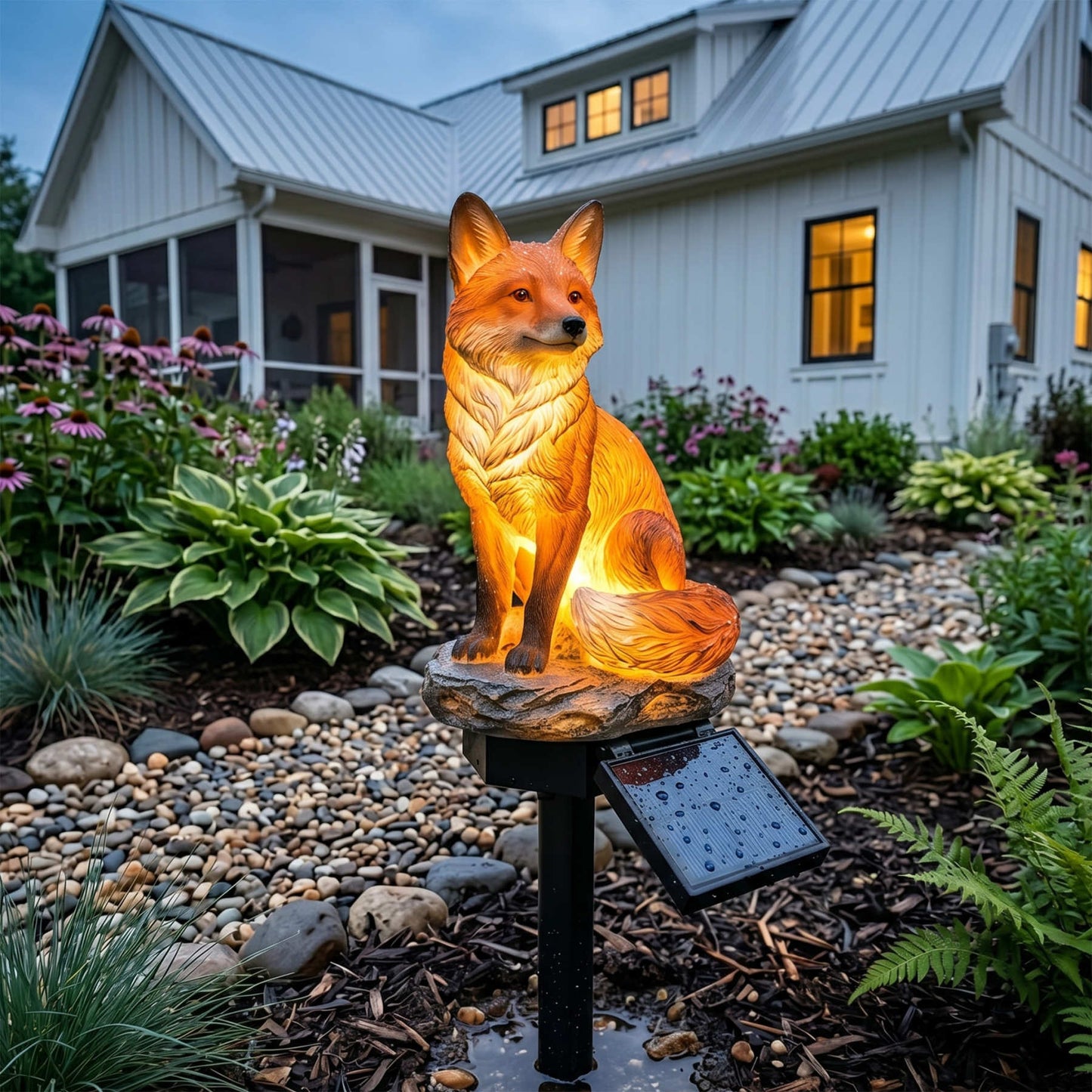 🦊🦊Red Fox Waterproof Solar Powered Garden Landscape Stake Light