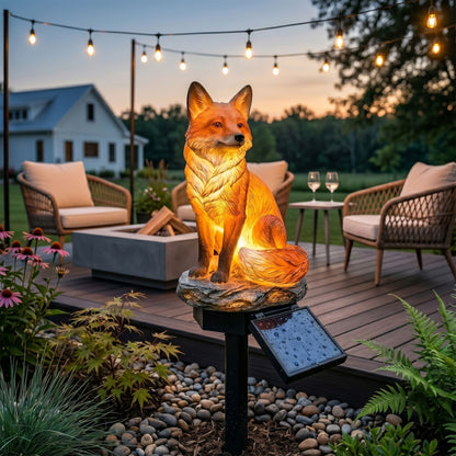 🦊🦊Red Fox Waterproof Solar Powered Garden Landscape Stake Light