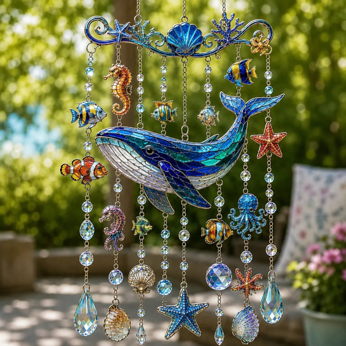 🐋🐋 Ocean-Themed  Wind Chime – Bring the Ocean Glow to Your Garden (📦Buy 2 Free Shipping)