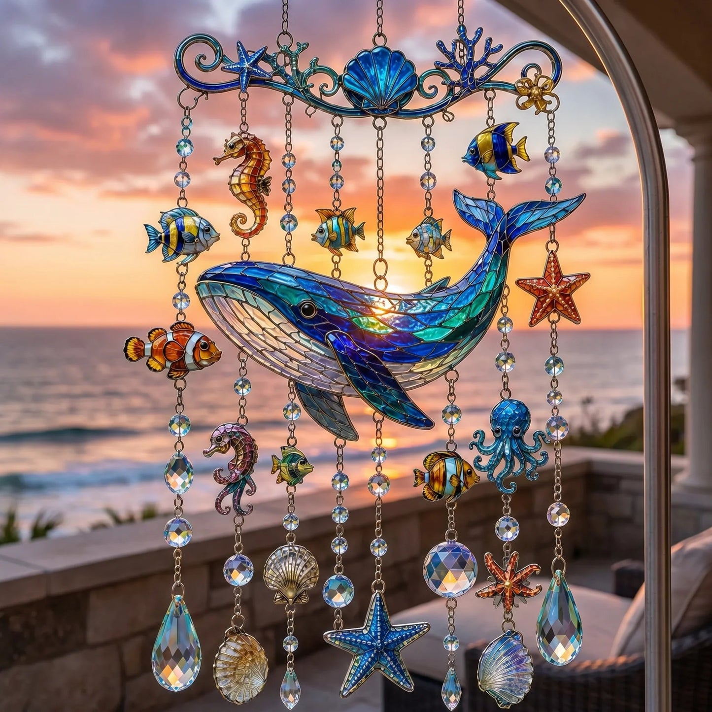 🐋🐋 Ocean-Themed  Wind Chime – Bring the Ocean Glow to Your Garden (📦Buy 2 Free Shipping)