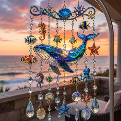 🐋🐋 Ocean-Themed  Wind Chime – Bring the Ocean Glow to Your Garden (📦Buy 2 Free Shipping)
