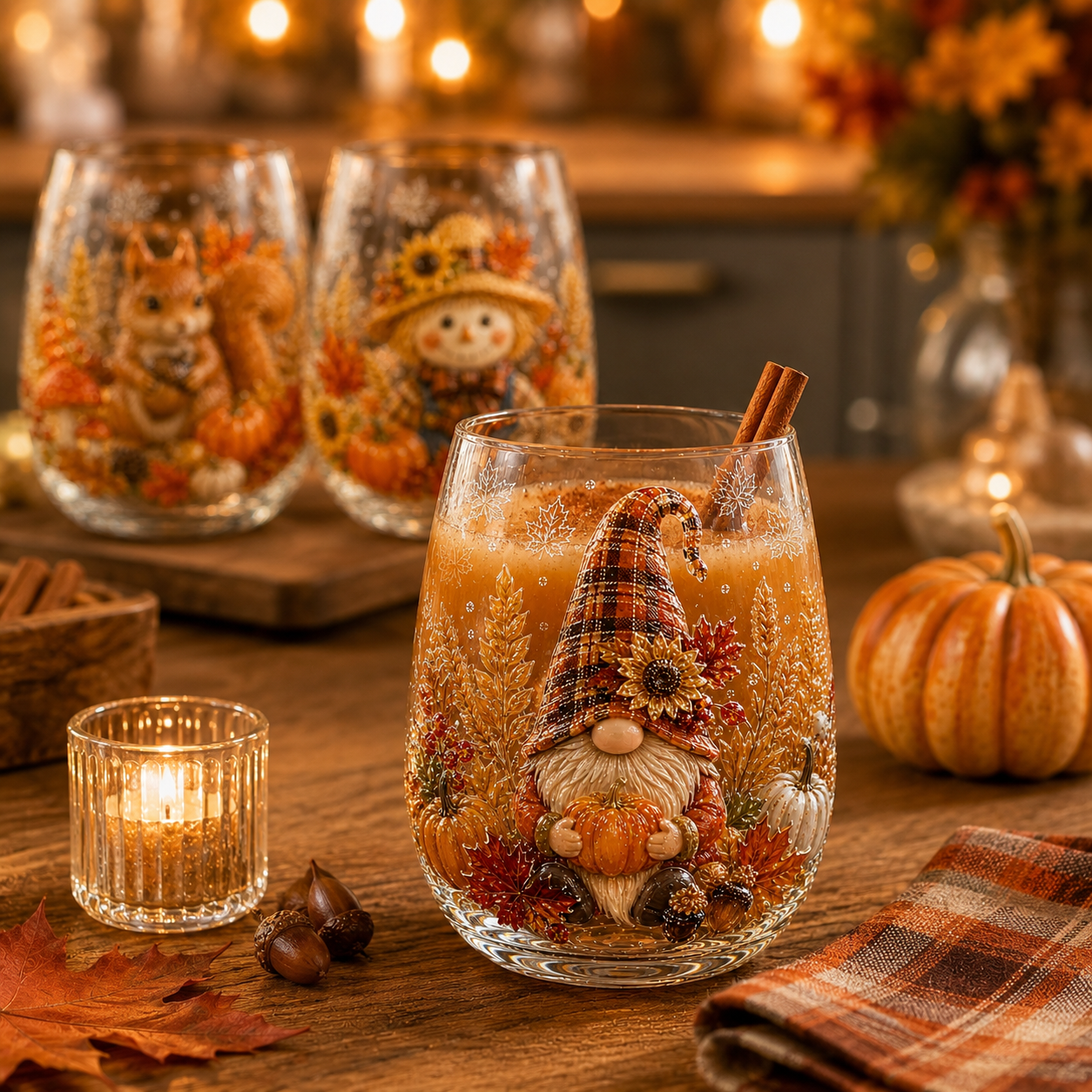🍂🍂✨Autumn Harvest Glass Cup Set
