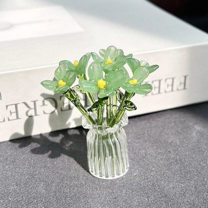 🌸2026 Mother's Day Gifts 50% Off--🎁Mini Glass Flower Ornament Crafts Artificial Flower Floral Figurine
