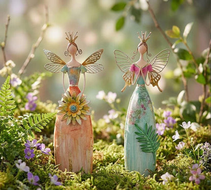🎁🎁Enchanted Angel Decor-Whimsical Fairy Garden Metal   Statues