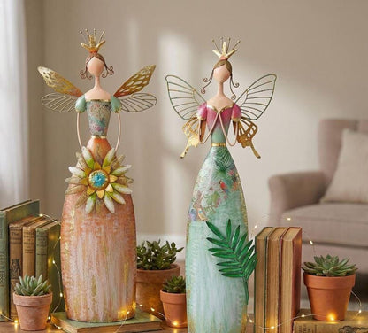 🎁🎁Enchanted Angel Decor-Whimsical Fairy Garden Metal   Statues