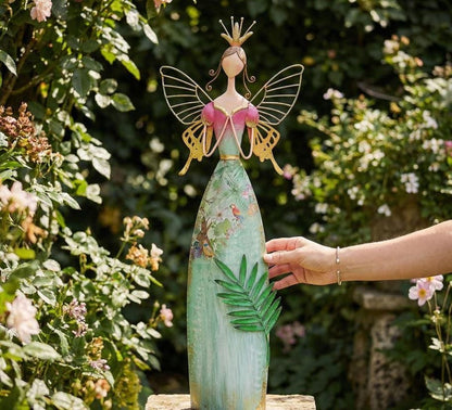 🎁🎁Enchanted Angel Decor-Whimsical Fairy Garden Metal   Statues
