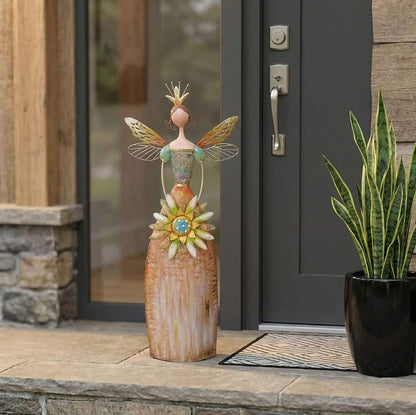 🎁🎁Enchanted Angel Decor-Whimsical Fairy Garden Metal   Statues