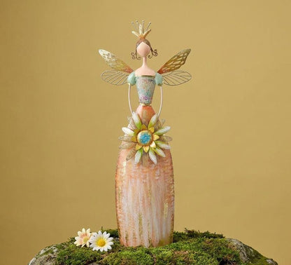 🎁🎁Enchanted Angel Decor-Whimsical Fairy Garden Metal   Statues