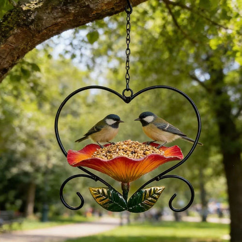 💖💖🐦 Heart-Shaped Bird Feeder – Floral, Hanging,Perfect for Backyard or Balcony 🏡