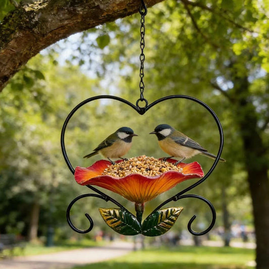 💖💖🐦 Heart-Shaped Bird Feeder – Floral, Hanging,Perfect for Backyard or Balcony 🏡