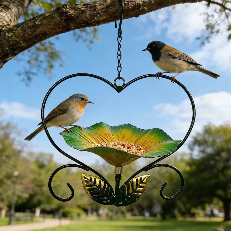 💖💖🐦 Heart-Shaped Bird Feeder – Floral, Hanging,Perfect for Backyard or Balcony 🏡
