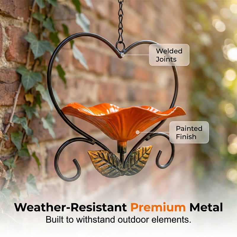💖💖🐦 Heart-Shaped Bird Feeder – Floral, Hanging,Perfect for Backyard or Balcony 🏡