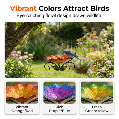 💖💖🐦 Heart-Shaped Bird Feeder – Floral, Hanging,Perfect for Backyard or Balcony 🏡