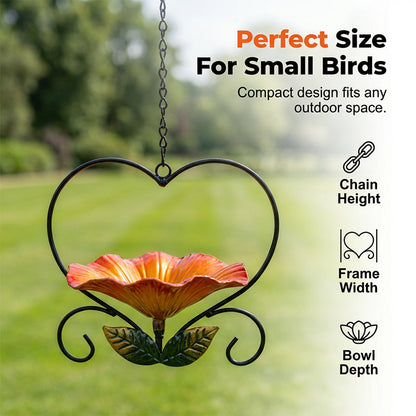 💖💖🐦 Heart-Shaped Bird Feeder – Floral, Hanging,Perfect for Backyard or Balcony 🏡