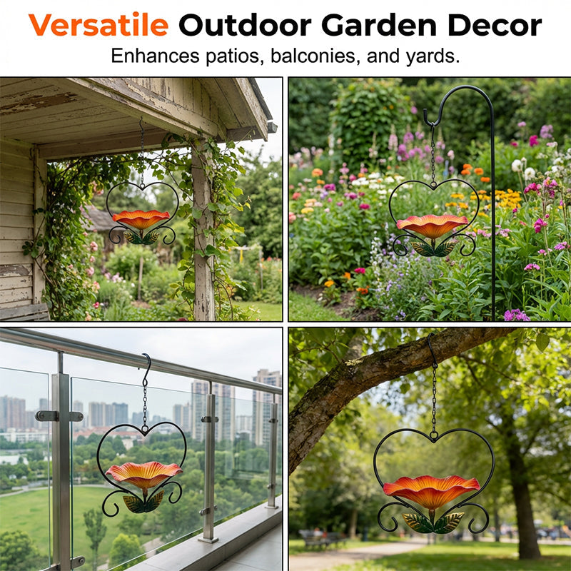💖💖🐦 Heart-Shaped Bird Feeder – Floral, Hanging,Perfect for Backyard or Balcony 🏡