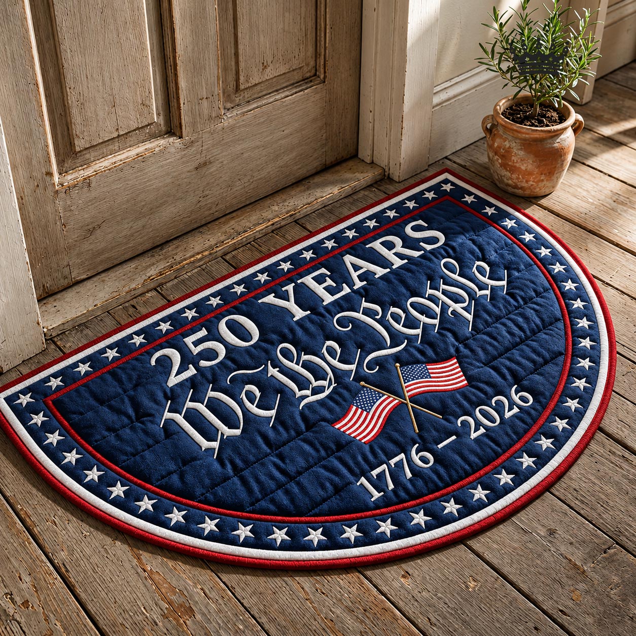 🎊🎊America 250 Years Patchwork Quilted Welcome Mat
