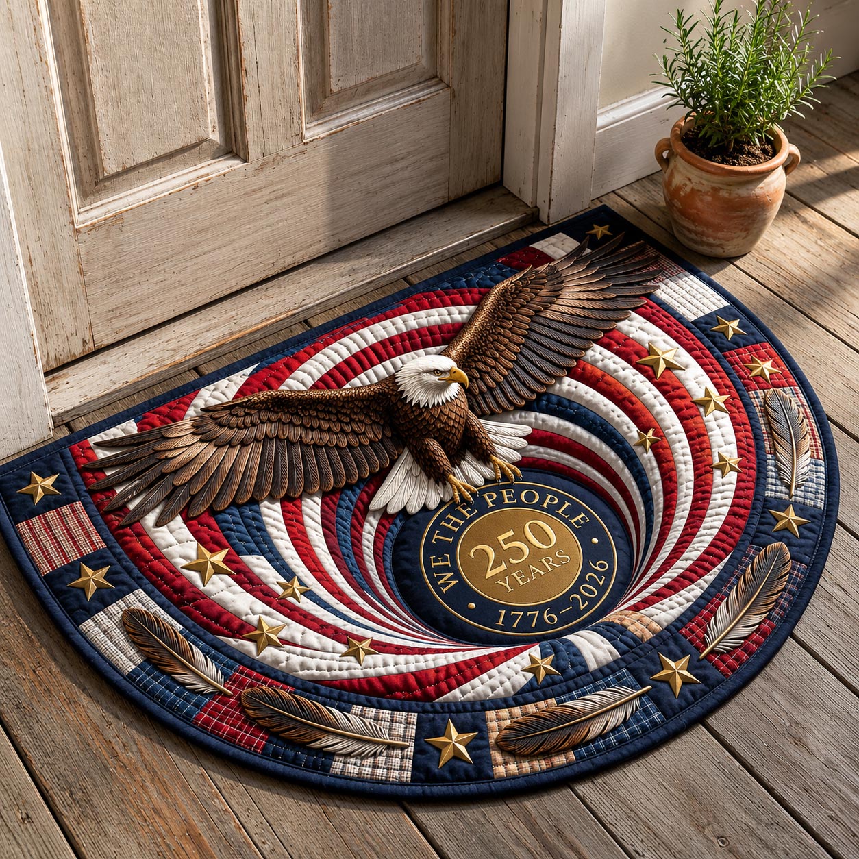 🎊🎊America 250 Years Patchwork Quilted Welcome Mat
