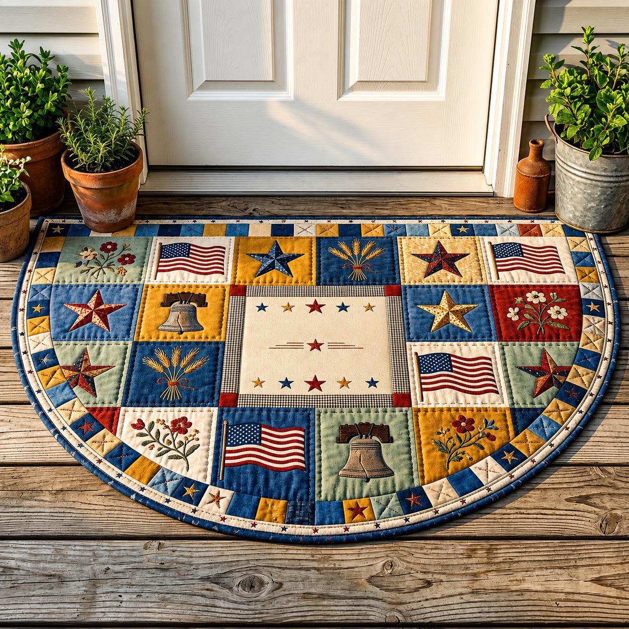 🎊🎊America 250 Years Patchwork Quilted Welcome Mat