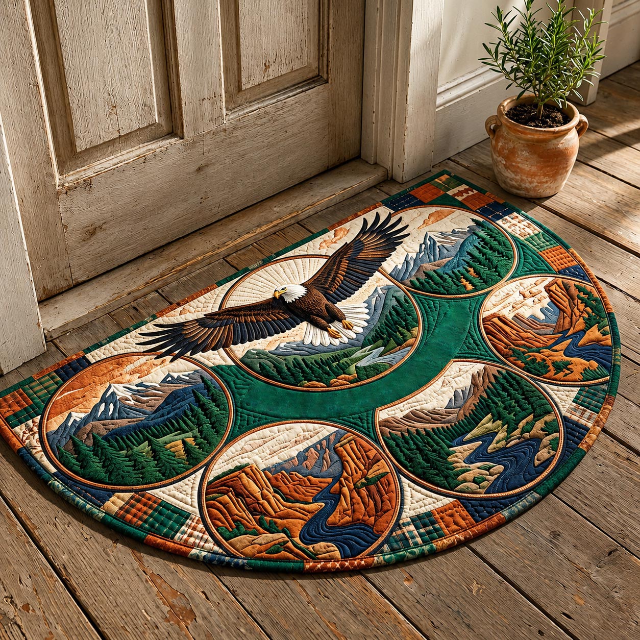 🎊🎊America 250 Years Patchwork Quilted Welcome Mat