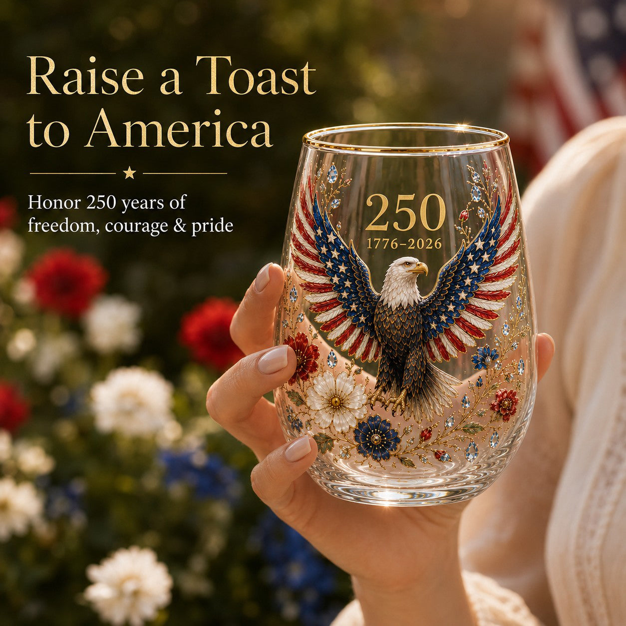🦅🦅Limited Edition 2026 USA 250 Years of Freedom Eagle Glass