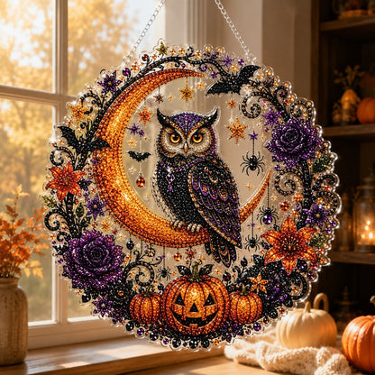 🎃Black Cat Moon Diamond Art Hanging Ornament Kit – Relaxing DIY Halloween Craft 🎃💎 (📦Buy 2 Free Shipping)