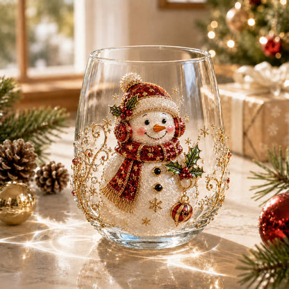 🎄✨ Christmas Glass Art Cup | Luxury  Holiday Glassware for Drinks, Decor & Christmas Gifts 🎁