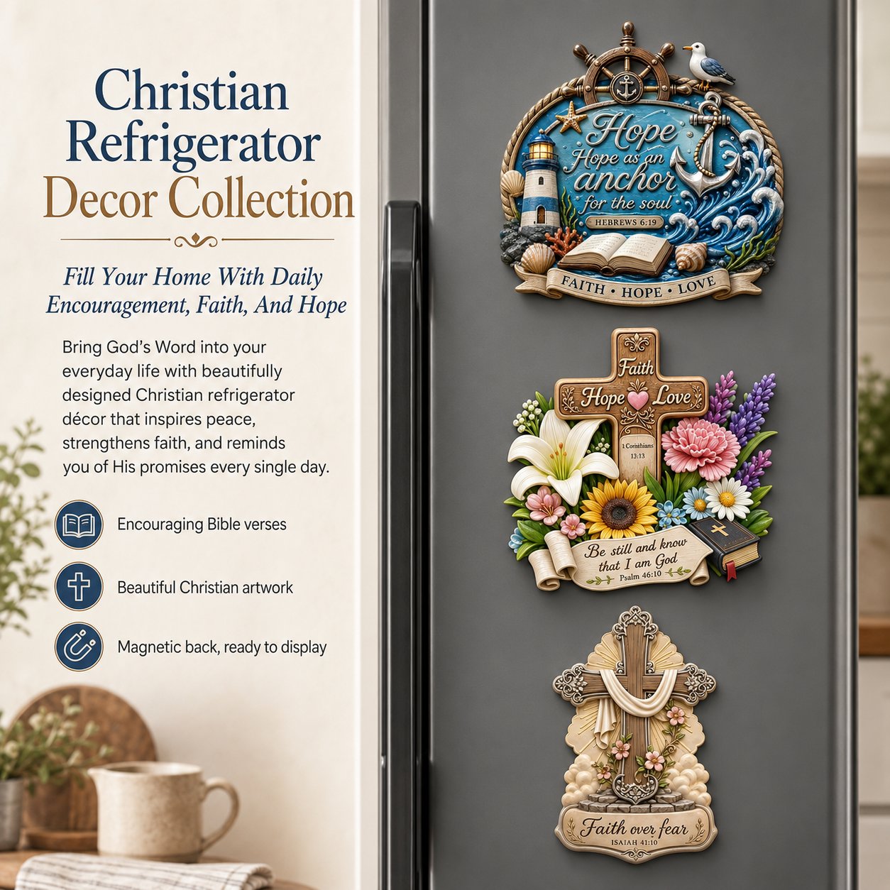 🎉🔥HOT SALE🔥✝️ Magnetic Inspirational Bible Verse Fridge Decor — A Daily Reminder of Faith