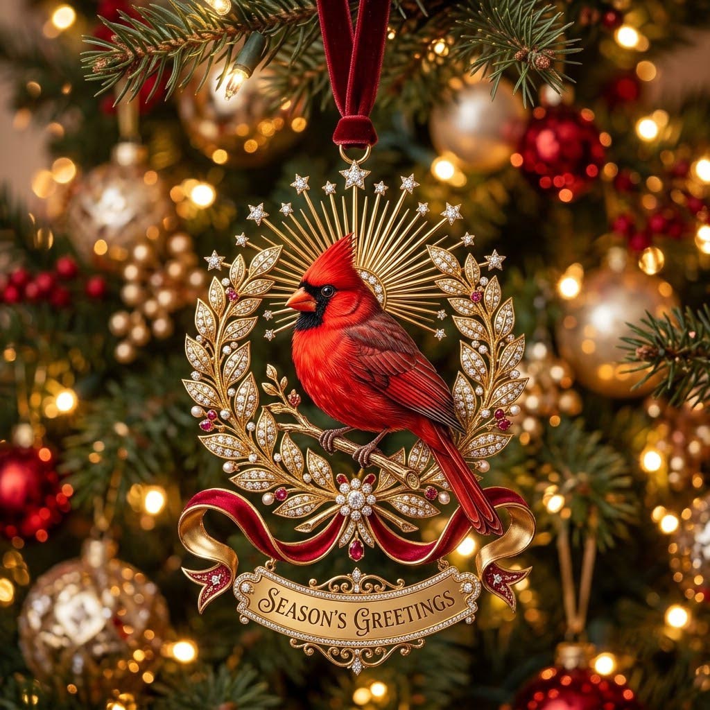 🎅2026 Christmas Gift 50% Off--Red Cardinal Christmas Mica Ornament